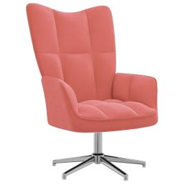 vidaXL Cadeira de descanso veludo rosa