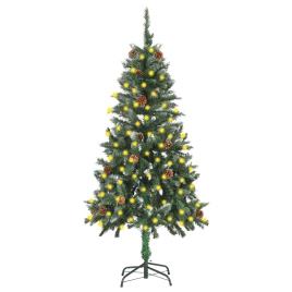 Árvore de Natal artificial com luzes LED e pinhas 150 cm