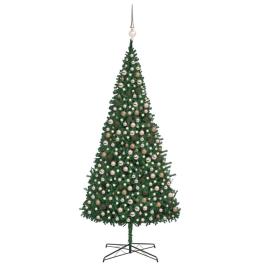 Árvore de Natal artificial com luzes LED e bolas 400 cm verde