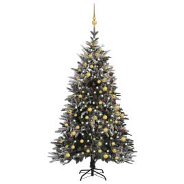 Árvore de Natal artificial c/ luzes LED/bolas/neve PVC/PE 240cm