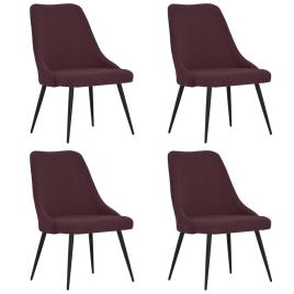 vidaXL Cadeiras de jantar 4 pcs tecido roxo
