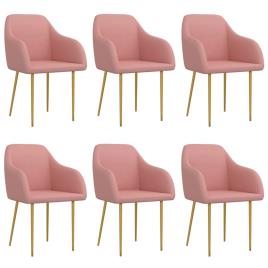 vidaXL Cadeiras de jantar 6 pcs veludo rosa