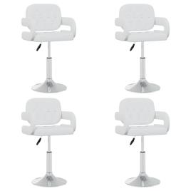 vidaXL Cadeiras de jantar giratórias 4 pcs couro artificial branco
