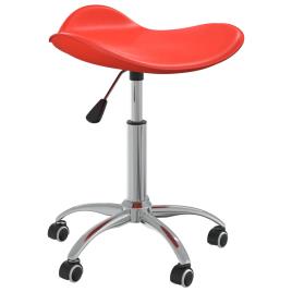 Cadeira de jantar giratória couro artificial vermelho