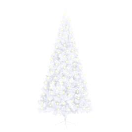 Meia árvore de Natal artificial LED e suporte 210 cm PVC branco