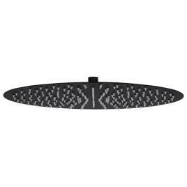 Cabeça de chuveiro redonda 40 cm aço inoxidável preto