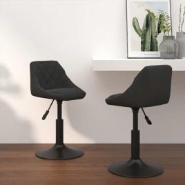 vidaXL Cadeiras de jantar giratórias 2 pcs veludo preto