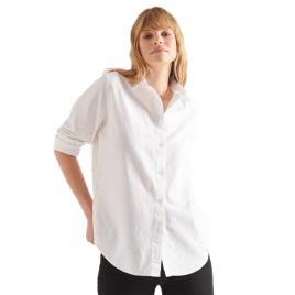 Camisa Manga Comprida Cotton Linen Boyfriend S Optic
