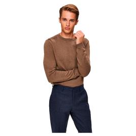 Selected Sweater Tripulação De Pescoço Berg XL Teak / Detail Melange