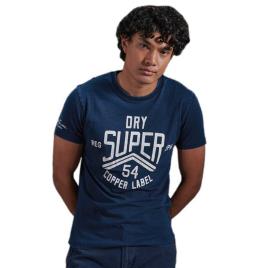 Superdry Camiseta Manga Curta Cooper Label S Heritage Washed Blue