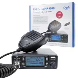 CB rádios NIP 9700 Escort HP USB ANC, ASQ, tomada 12V / 24V isqueiro incluído