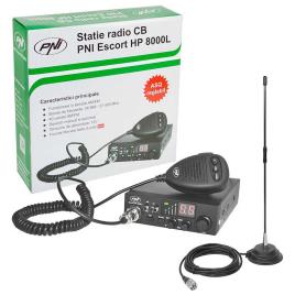 Pni Estação De Rádio Cb Kit Asq + Extra Escort Hp 8000l 40 Cb Antena Com Imán One Size Black
