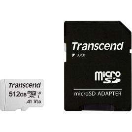 Transcend Cartão Memória Micro Sdxc 300s-a 512gb Class 10 Uhs-i U3 V30 A1 One Size Black