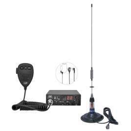 Estação De Rádio Cb Kit Asq + Hs Escort Hp 8001l 81l Fone De Ouvido + Ml70 Cb Antena Com Imán One Size Black