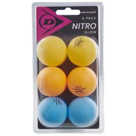 Dunlop Bolas De Tênis De Mesa Nitro Glow 40+ Mm 6 Balls Yellow / Orange / Blue