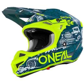 Oneal Capacete Motocross 5 Series Polyacrylite Hr 2XL Blue / Neon Yellow