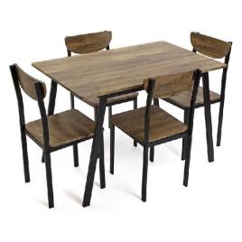 Conjunto de mesa com 4 cadeiras Escuro Madeira MDF (70 x 75 x 110 cm)