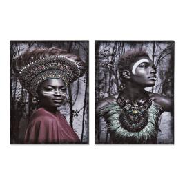 Pintura  Africana Colonial 30 x 1.8 x 40 cm (2 pcs)
