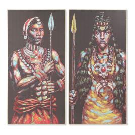 Pintura  Tela Africano (2 pcs) (60 x 5 x 120 cm)