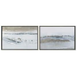 Pintura DKD Home Decor Cristal Tela Abstrato (2 pcs) (105 x 3 x 71 cm)