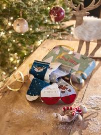 Conjunto de 3 pares de meias de Natal, para menina, Oeko-Tex® verde escuro bicolor/multicolo