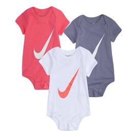 Nike Lote de 3 bodies de mangas curtas, 0-12 meses
