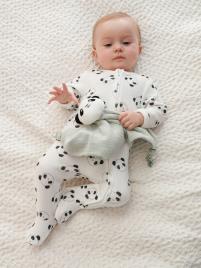 Lote de 2 pijamas pandas, em veludo, para bebé branco claro bicolor/multicolo