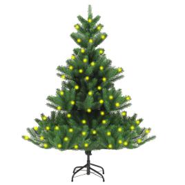 vidaXL Árvore de Natal artificial + LEDs 150 cm abeto caucasiano verde
