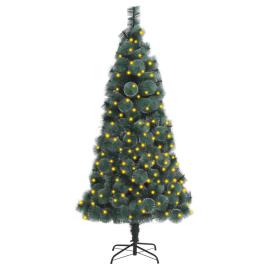 vidaXL Árvore Natal artificial c/ luzes LED/suporte 150 cm PET verde