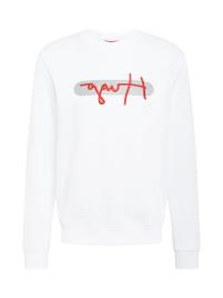 HUGO Sweatshirt 'Dicago'  branco / cinzento / vermelho