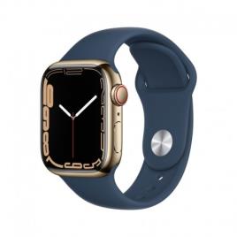 Apple Watch Series 7 GPS + Cellular 41mm Gold Stainless Steel With Abyss Blue Sport Band - Regular - 0194253101307