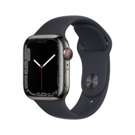 Apple Watch Series 7 GPS + Cellular 41mm Graphite Stainless Steel With Midnight Sport Band-Regular - 0194253116523