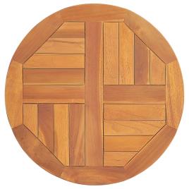 vidaXL Tampo de mesa redondo 2,5 cm 50 cm madeira de teca maciça