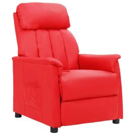 vidaXL Cadeira reclinável couro artificial vermelho