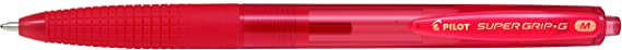 Pilot Boligrafo de Bola Retractil SuperGrip G - Punta Redonda 1.0mm - Trazo 0.4mm - Tinta de Aceite - Grip Ergonomico - Color Ro
