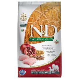 Farmina N&D Ancestral Grain Adult Medium & Maxi com frango e romã para cães - 2 x 12 kg - Pack Económico