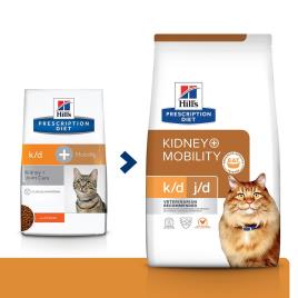 Hill's Prescription Diet k/d + Mobility  Kidney + Joint Care frango - Pack económico: 2 x 3 kg