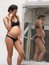 Soutien sem armação, especial gravidez e amamentação, Serena da CACHE COEUR preto escuro liso com motivo