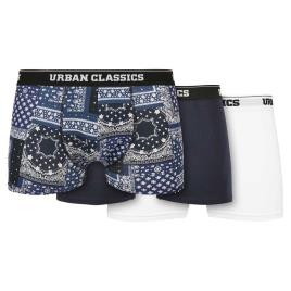 Urban Classics Boxer Organic 3 Unidades 2XL Bandana Navy / Navy / White