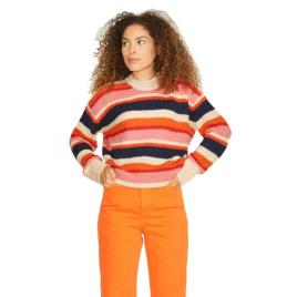Sweater Tripulação De Pescoço Ember Fluffy Stripe XL Navy Blazer / Stripes Multi Stripe