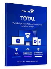 F-Secure Total Security & VPN 2021 3 aparelhos / 1 ano