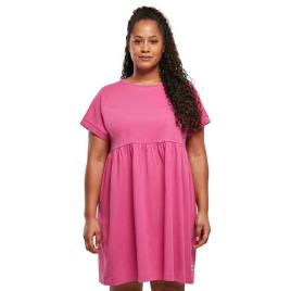 Urban Classics Organic Empire Valance Short Sleeve Dress Rosa 4XL