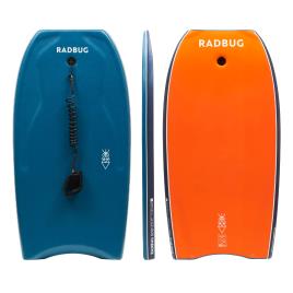 Bodyboard 500 azul / laranja com leash biceps