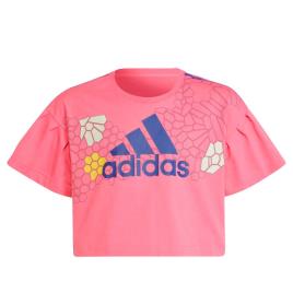 Adidas Power Cotton Loose Crop Short Sleeve T-shirt Rosa 11-12 Years