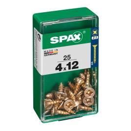 Spax Spax Yellox 4.0x12 Mm Flat Head Wood Screw 25 Units