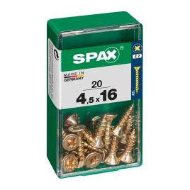Spax Spax Yellox 4.5x16 Mm Flat Head Wood Screw 20 Units