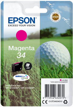 Tinteiro Epson 34 Magenta Original Série Bola de Golfe (C13T34634010)