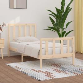 vidaXL Estrutura de cama pequena solteiro 75x190 cm madeira maciça