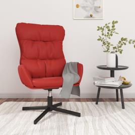 vidaXL Cadeira de descanso couro artificial vermelho tinto