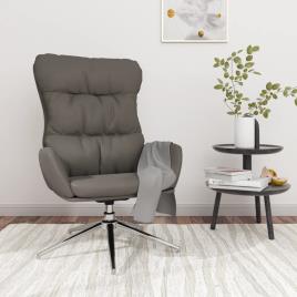 vidaXL Cadeira de descanso couro genuíno cinzento